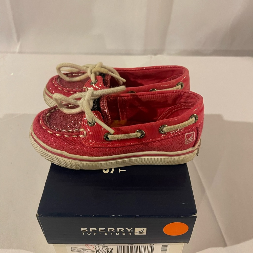 Sperry Top-Sider Biscayne 1 Eye Toddler Moc Toe Canvas Pink Boat Shoe  Size 6.5M - Picture 6 of 8